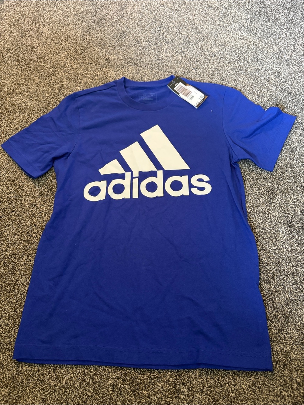 NWT adidas Bold Blue Tee with White Logo
